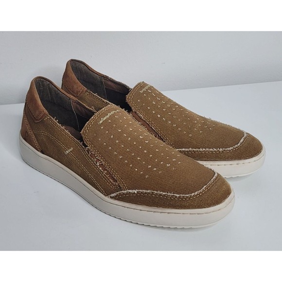 Roan by Bed Stu Kayson Slip On Shoes Mens 9 Canvas and Leather Loafers Brown main image 7